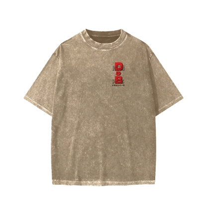 Drum And Bass Front And Back Printing Washed T-shirt