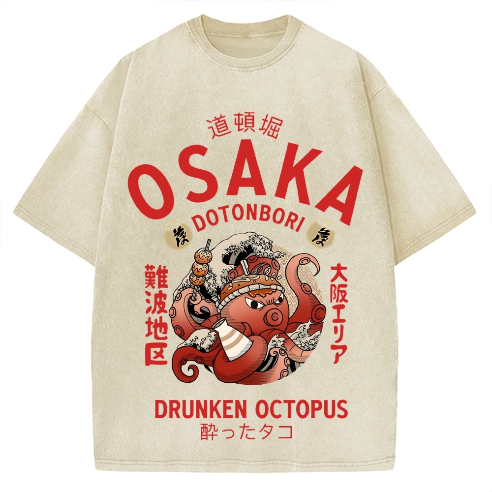 Osaka Drunken Octopus Vintage Washed T-shirt