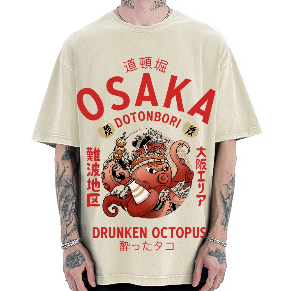 Osaka Drunken Octopus Vintage Washed T-shirt