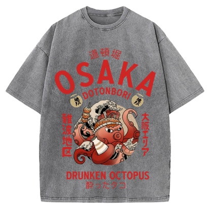 Osaka Drunken Octopus Vintage Washed T-shirt