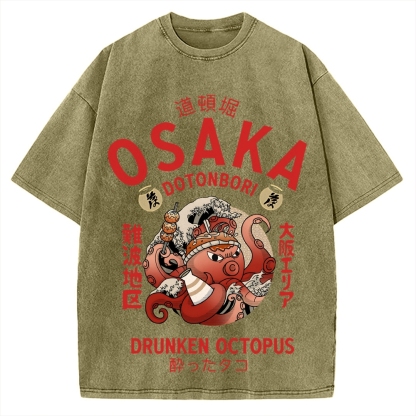 Osaka Drunken Octopus Vintage Washed T-shirt