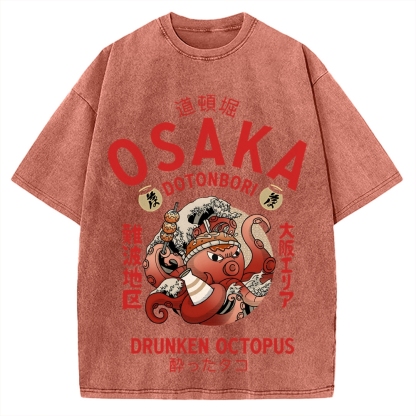 Osaka Drunken Octopus Vintage Washed T-shirt