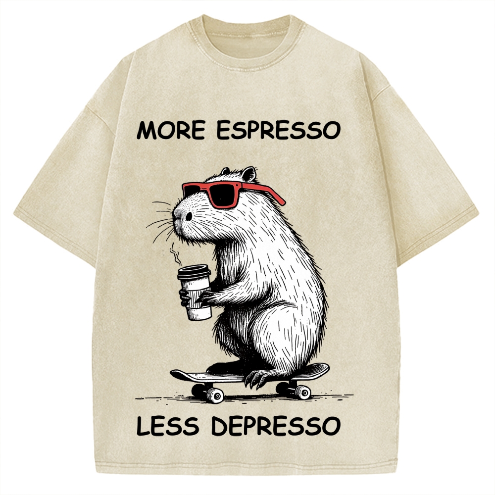 More Espresso Less Depresso Vintage Washed T-shirt