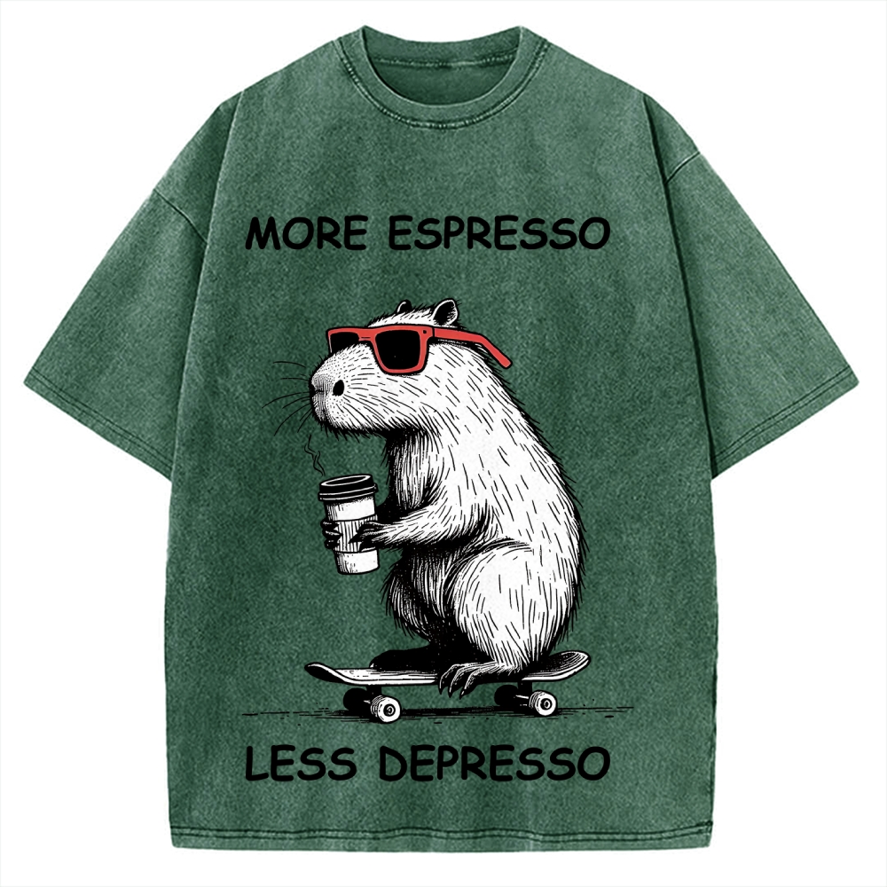 More Espresso Less Depresso Vintage Washed T-shirt