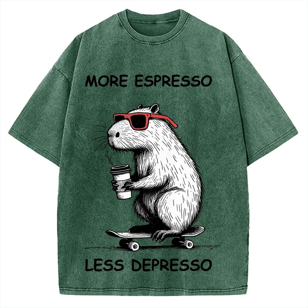 More Espresso Less Depresso Vintage Washed T-shirt