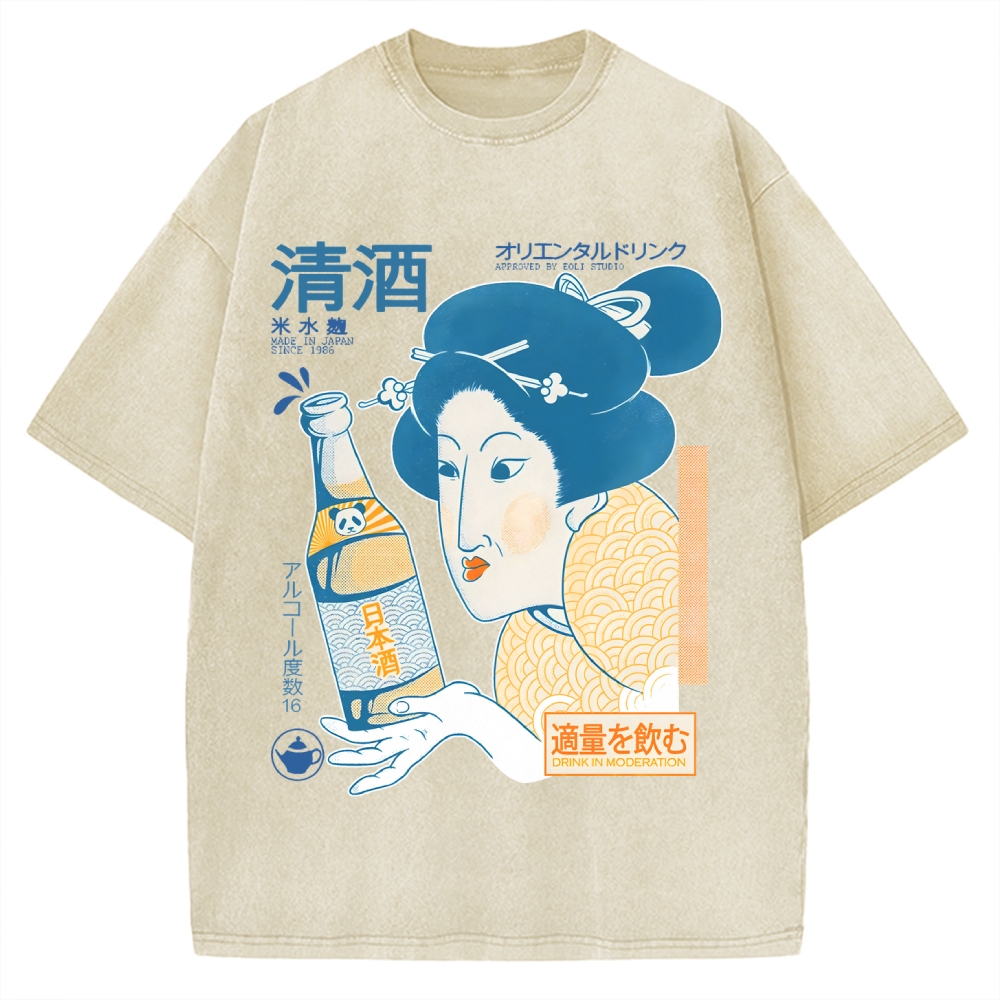 Oriental Sake Vintage Washed T-shirt