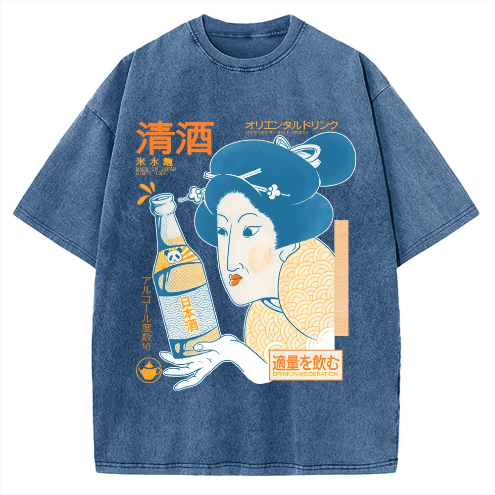 Oriental Sake Vintage Washed T-shirt
