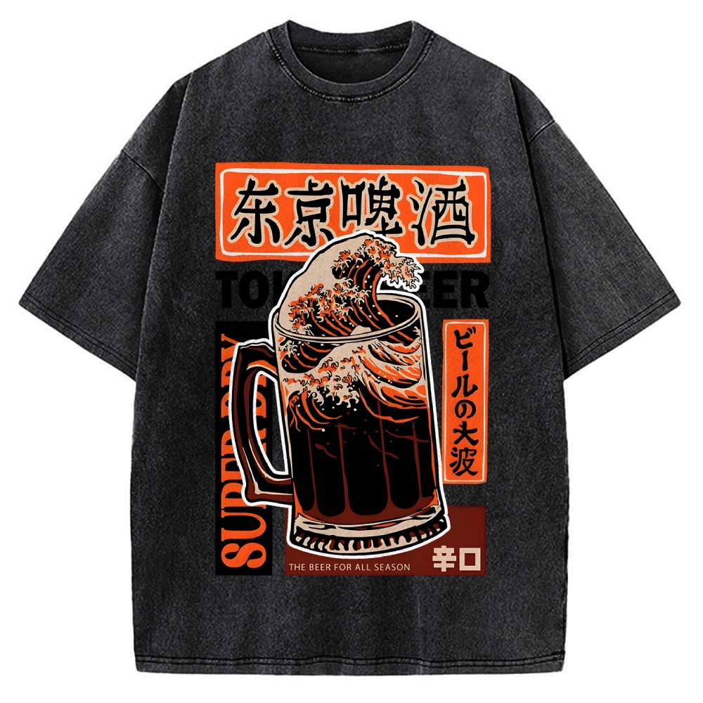 Beer Wave Vintage Washed T-shirt
