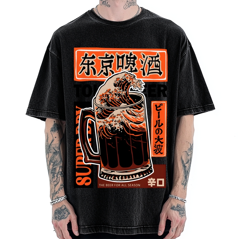 Beer Wave Vintage Washed T-shirt