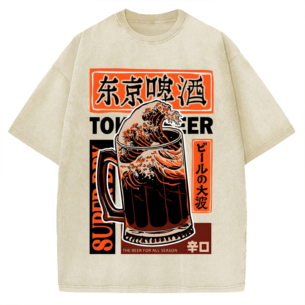 Beer Wave Vintage Washed T-shirt
