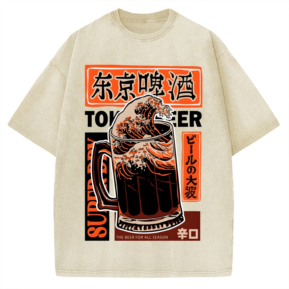 Beer Wave Vintage Washed T-shirt