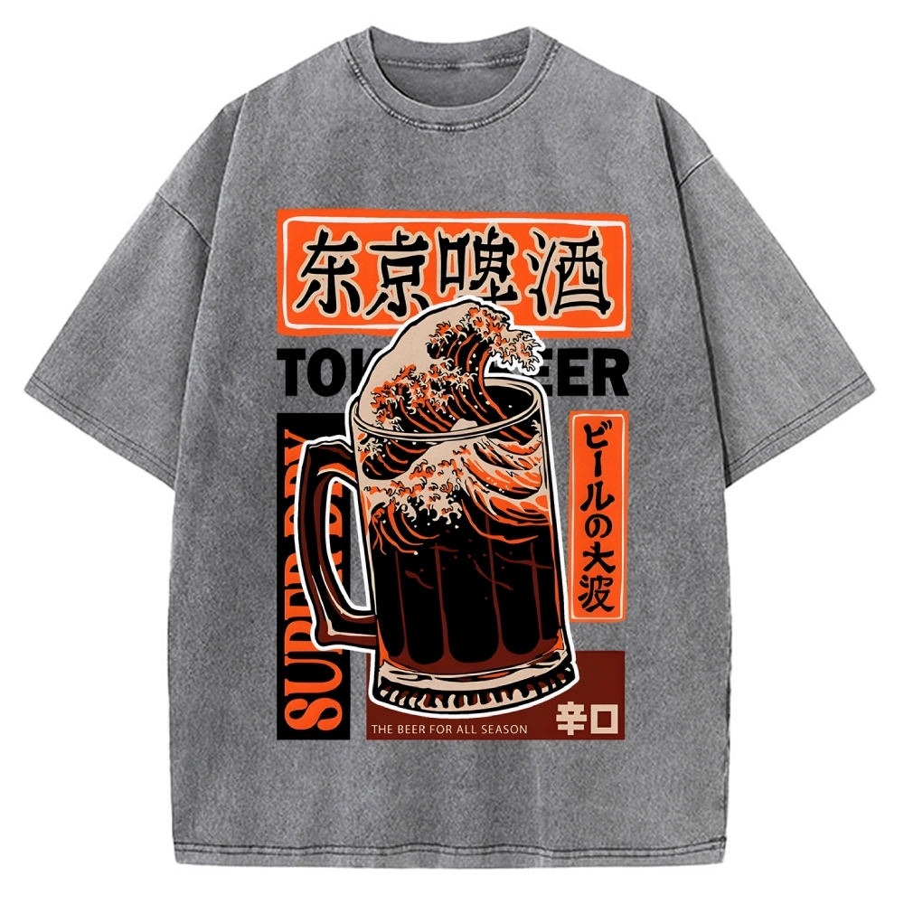 Beer Wave Vintage Washed T-shirt