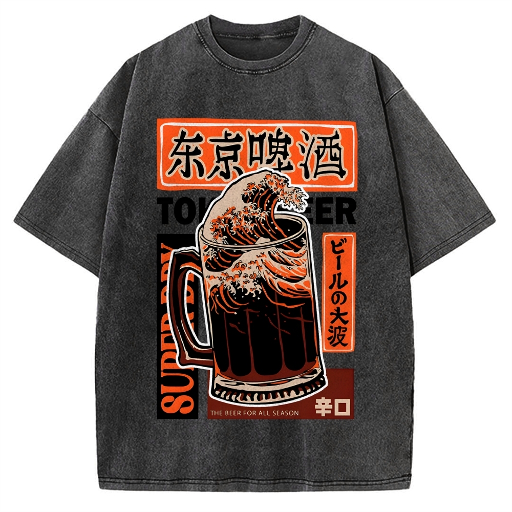 Beer Wave Vintage Washed T-shirt