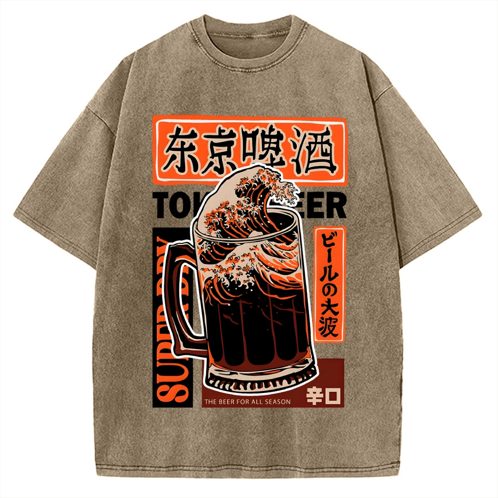 Beer Wave Vintage Washed T-shirt