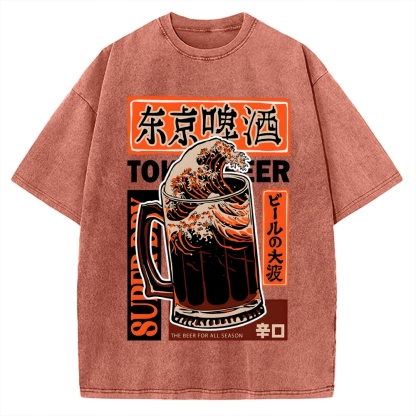 Beer Wave Vintage Washed T-shirt