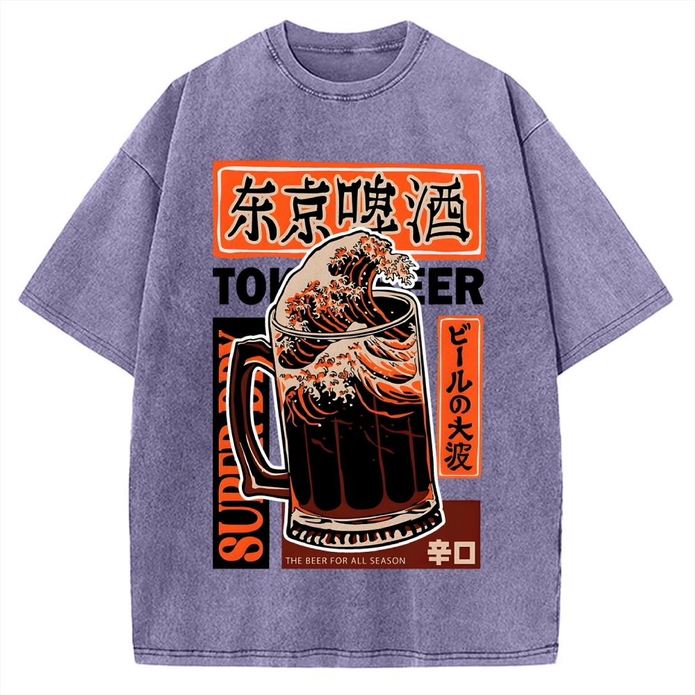 Beer Wave Vintage Washed T-shirt