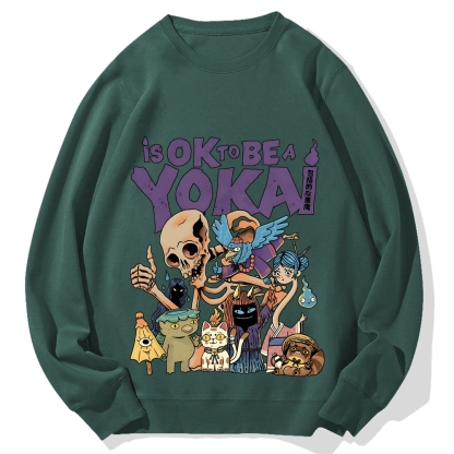 OK Yokai Japanese Ghost Cotton Sweatshirt