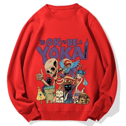 OK Yokai Japanese Ghost Cotton Sweatshirt