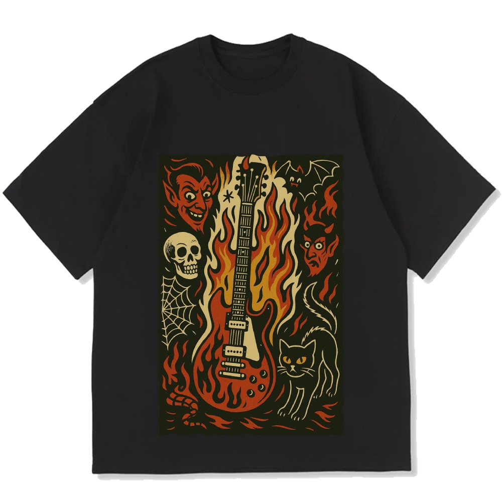 Hell Guitar Cotton casual T-shirt