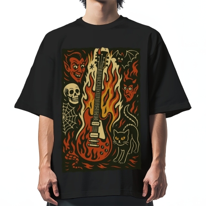 Hell Guitar Cotton casual T-shirt