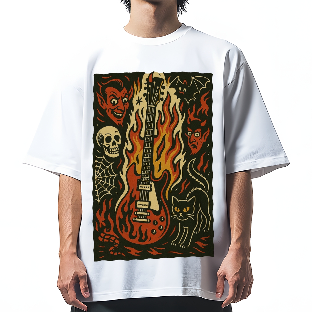 Hell Guitar Cotton casual T-shirt