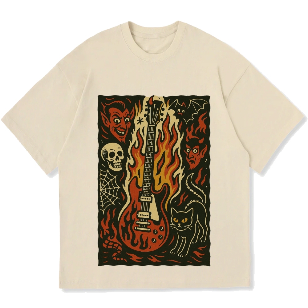 Hell Guitar Cotton casual T-shirt