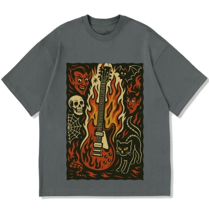 Hell Guitar Cotton casual T-shirt