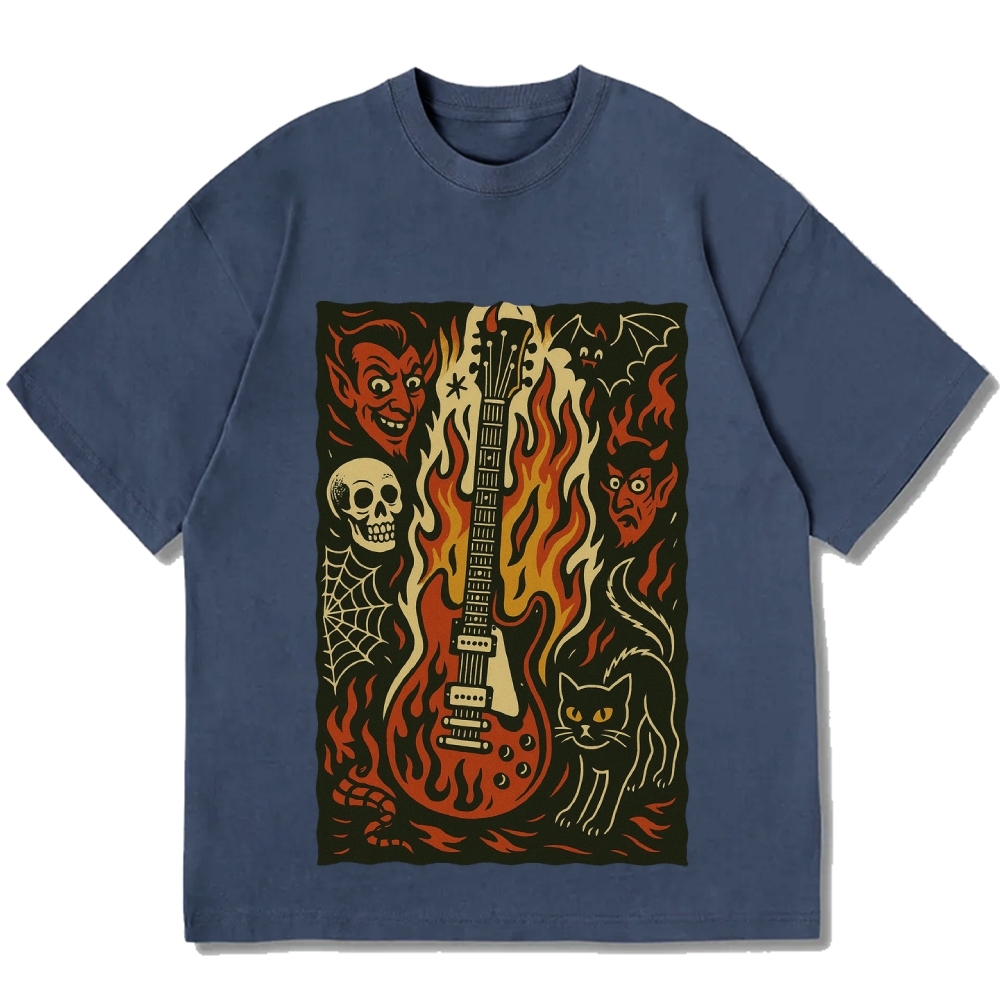 Hell Guitar Cotton casual T-shirt