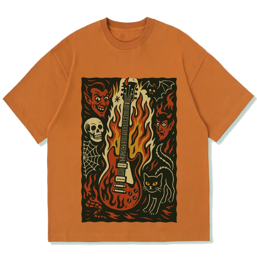 Hell Guitar Cotton casual T-shirt