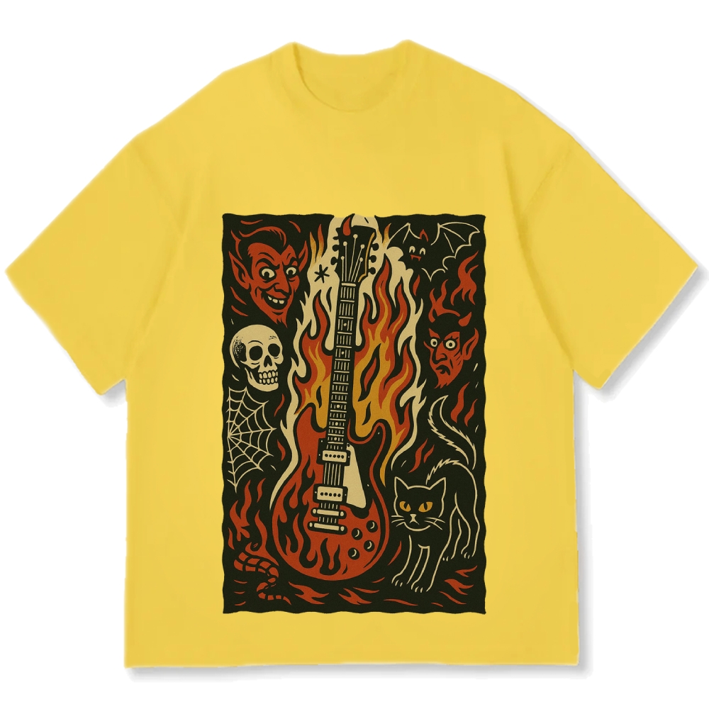 Hell Guitar Cotton casual T-shirt