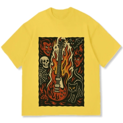 Hell Guitar Cotton casual T-shirt