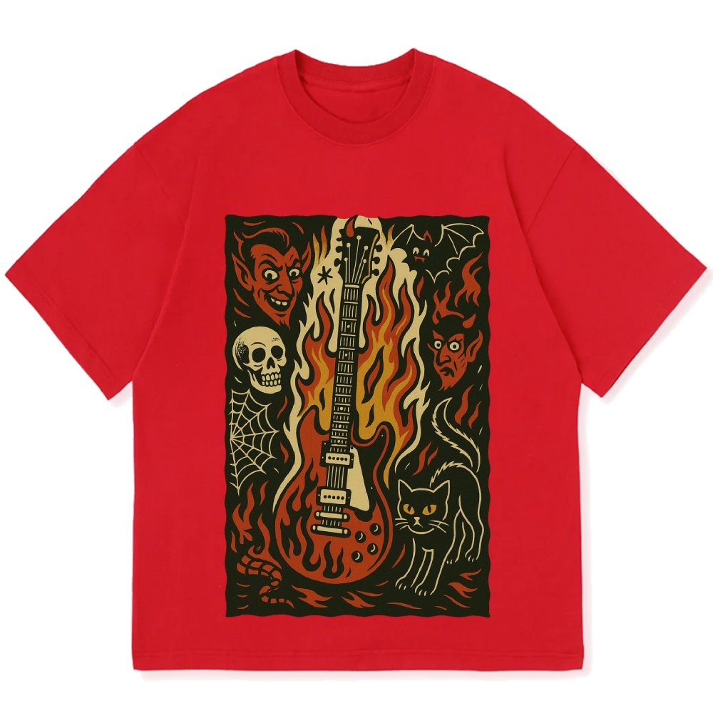 Hell Guitar Cotton casual T-shirt