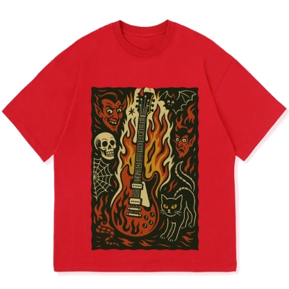 Hell Guitar Cotton casual T-shirt