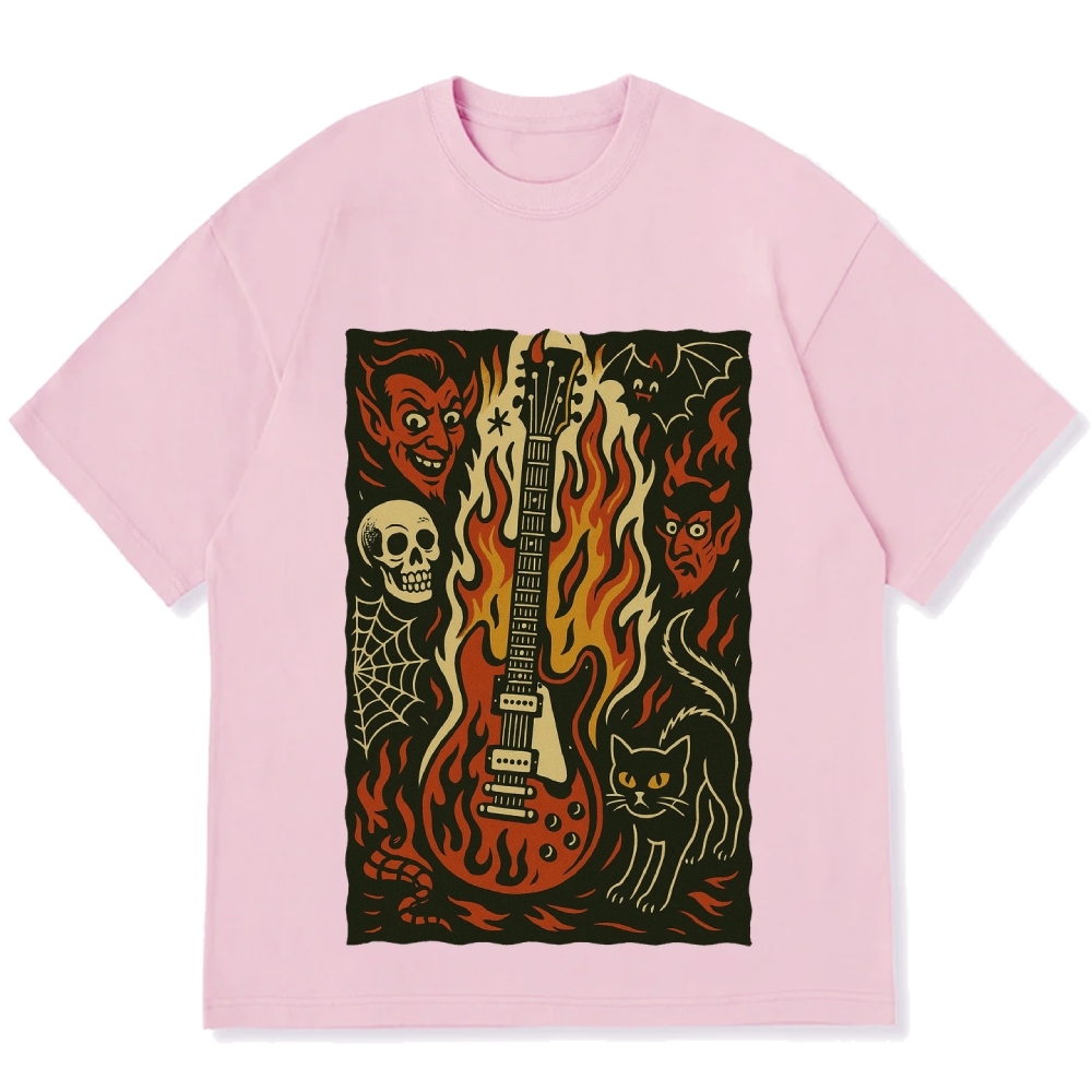 Hell Guitar Cotton casual T-shirt