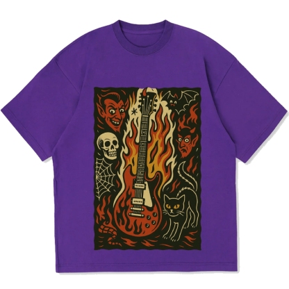 Hell Guitar Cotton casual T-shirt
