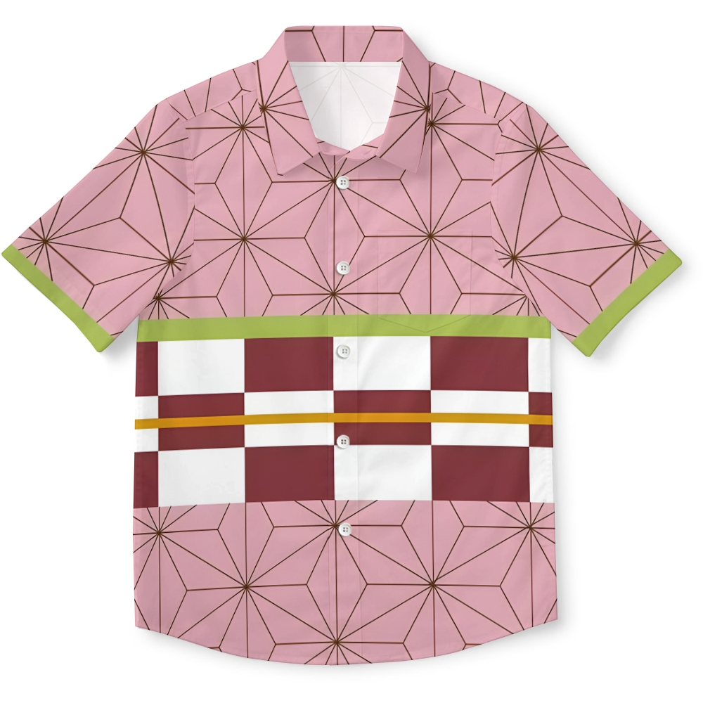 Japanese Kimetsu no Yaiba Anime Style Kimono Button-up Shirt 