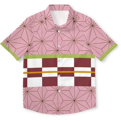 Japanese Kimetsu no Yaiba Anime Style Kimono Button-up Shirt 