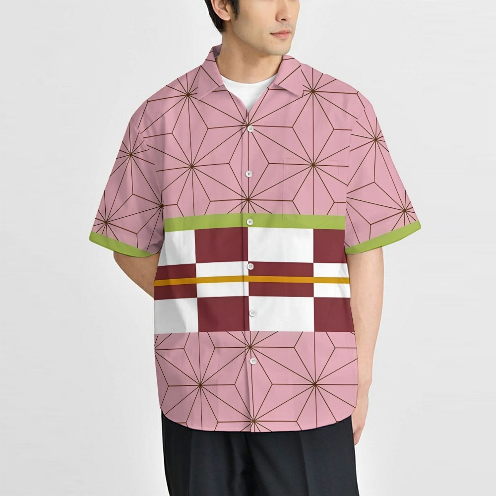 Japanese Kimetsu no Yaiba Anime Style Kimono Button-up Shirt 