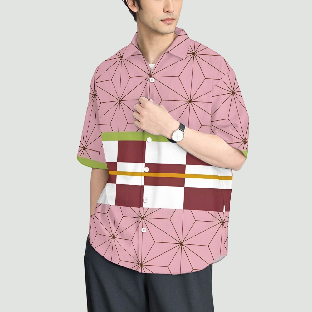Japanese Kimetsu no Yaiba Anime Style Kimono Button-up Shirt 