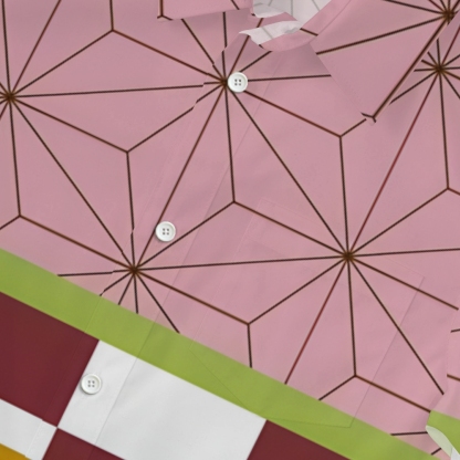 Japanese Kimetsu no Yaiba Anime Style Kimono Button-up Shirt 