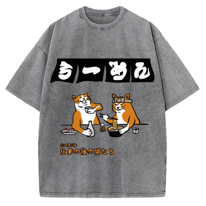 Drunken Cats Ramen Restaurant Vintage Washed T-shirt