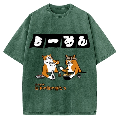 Drunken Cats Ramen Restaurant Vintage Washed T-shirt