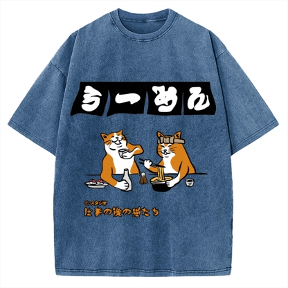 Drunken Cats Ramen Restaurant Vintage Washed T-shirt