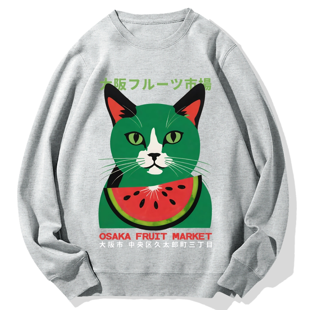 Osaka Fruit Market Cat Cotton Sweatshirt