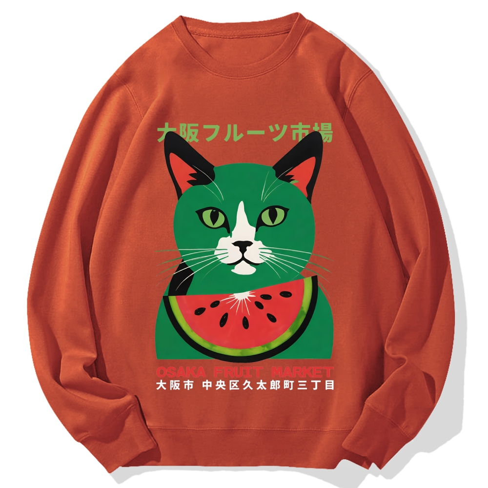 Osaka Fruit Market Cat Cotton Sweatshirt