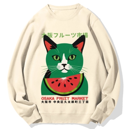 Osaka Fruit Market Cat Cotton Sweatshirt