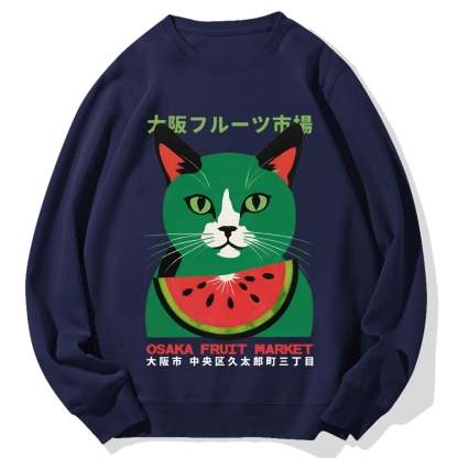 Osaka Fruit Market Cat Cotton Sweatshirt