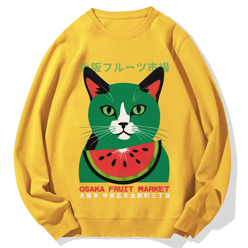 Osaka Fruit Market Cat Cotton Sweatshirt