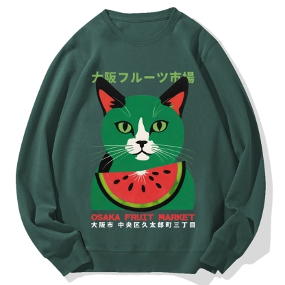 Osaka Fruit Market Cat Cotton Sweatshirt