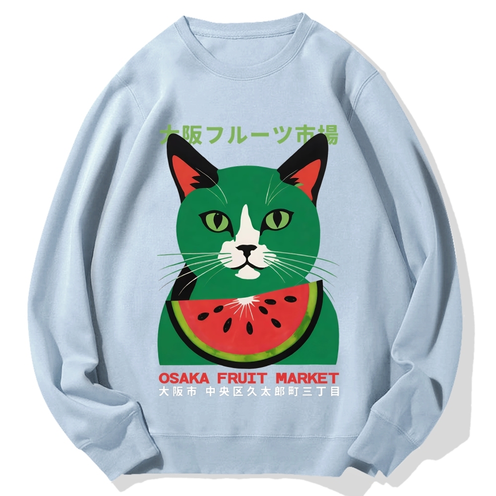 Osaka Fruit Market Cat Cotton Sweatshirt